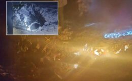 İran enkaz görüntülerini yayınladı! 3. uçak düşürüldü iddiası