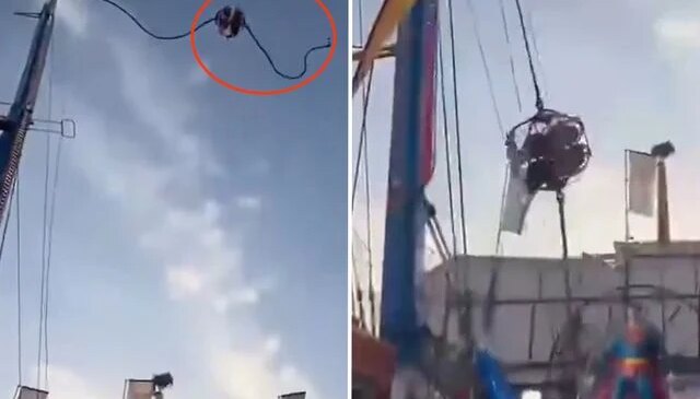 İspanya’da lunaparkta dev sapanın halatı koptu, 4 kişi yaralandı