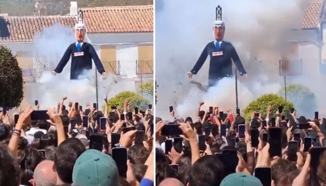 İspanya’da festivalde Netanyahu kuklası yakıldı