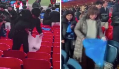 Japon taraftarlar, dünyaya örnek olmaya devam ediyor