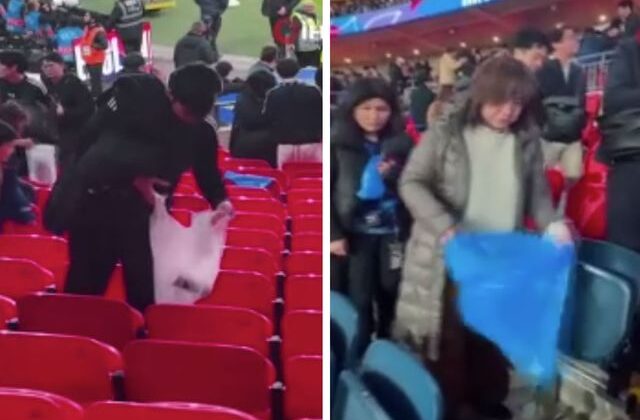 Japon taraftarlar, dünyaya örnek olmaya devam ediyor