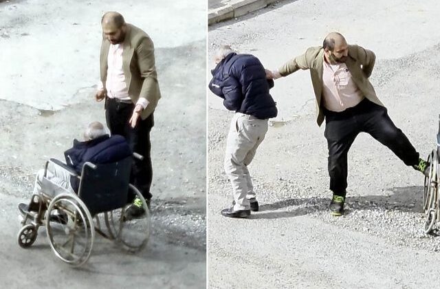 Tekerlekli sandalyedeki babasını azarlayınca mahalledeki gençler tarafından dövüldü