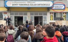 Saldırı yapılan okulun tabelası asıldı, ilk törende gözyaşları sel oldu