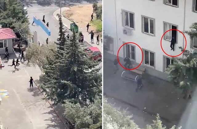 Kahramanmaraş’ta okula saldırı anı kamerada! Öğrenciler camlardan atladı