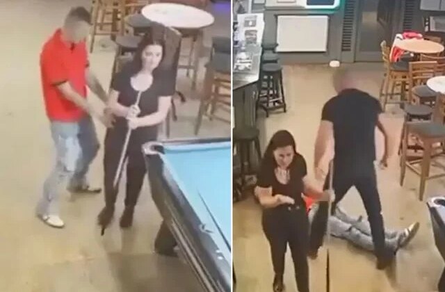 Karısını taciz eden adamı yumrukla yere serdi! İzleyenler ikiye bölündü