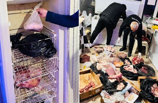 Kasapta mide bulandıran görüntüler! Hepsini vatandaşa yedireceklerdi