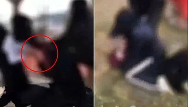 Kız çocuğunu başörtüsünden tutup defalarca yere vurdular! Bu gençlik nereye gidiyor