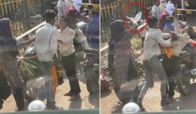 Kocasına sarkıntılık yapan kadını tencere kapağıyla dövdü