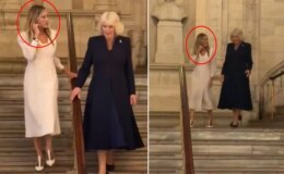 Kraliçe’nin yanında yaptığı hareket merak uyandırdı! Görüntüye yorum yağıyor