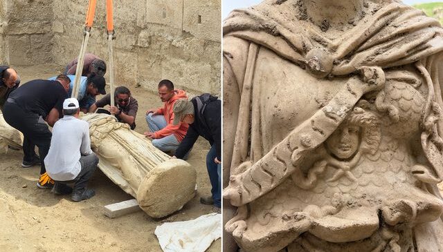 Molozların içinden tarih fışkırdı! Tam 2 bin yıllık Athena heykeli çıkarıldı