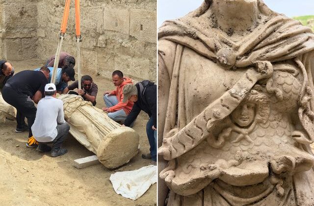 Molozların içinden tarih fışkırdı! Tam 2 bin yıllık Athena heykeli çıkarıldı