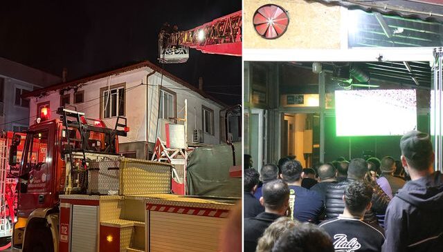 Mahalle yanarken onlar derbiyi izledi