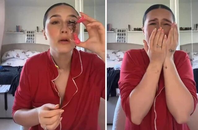 Makyaj videoları çekerken kirpiklerini kaybetti