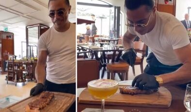 Nereden nereye! Nusret masalara servis yapmaya başladı