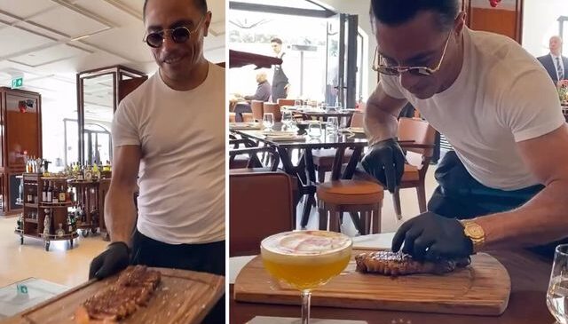 Nereden nereye! Nusret masalara servis yapmaya başladı