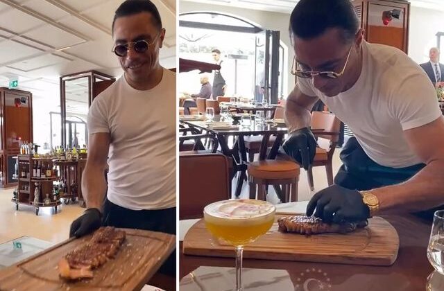 Nereden nereye! Nusret masalara servis yapmaya başladı