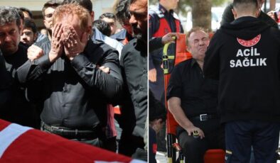 Ayla Öğretmen’in cenazesinde kahreden olay! Eşi tabut başında fenalaştı