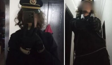 Okul saldırganının polis şapkası ve silahlarla fotoğrafları ortaya çıktı