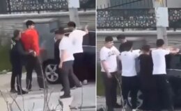 Okula bıçakla girmeye çalışırken polis tarafından böyle yakalandı