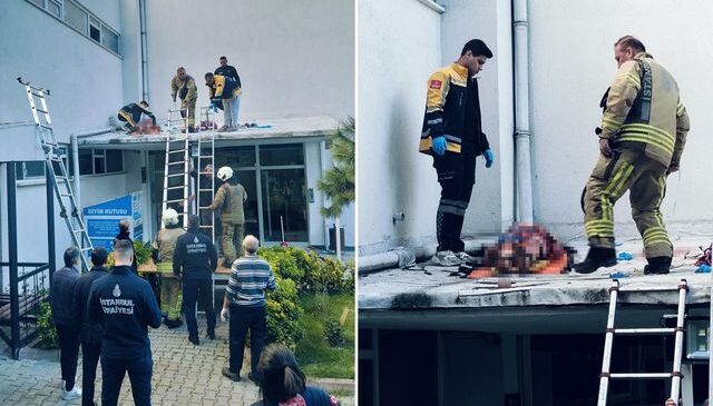 Önce silah sesleri duyuldu sonra kadın kendini 6’ncı kattan attı