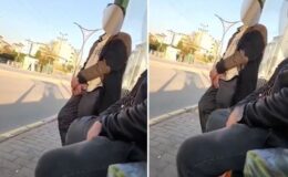 Otobüs durağındaki sapık kamerada