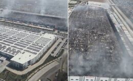 Patronuyla maaş tartışması yaşayan işçi, 1,2 milyon metrekarelik depoyu küle çevirdi