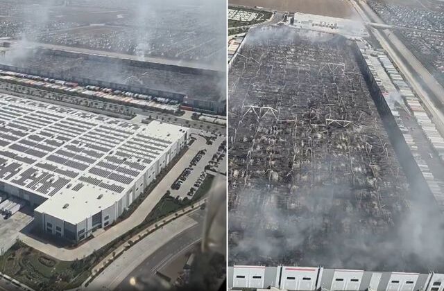 Patronuyla maaş tartışması yaşayan işçi, 1,2 milyon metrekarelik depoyu küle çevirdi