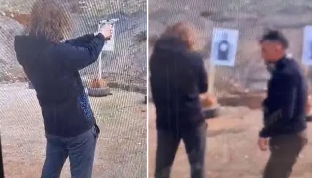 Polis babanın, 9 kişiyi katleden oğluna atış talimi yaptırdığı anlar