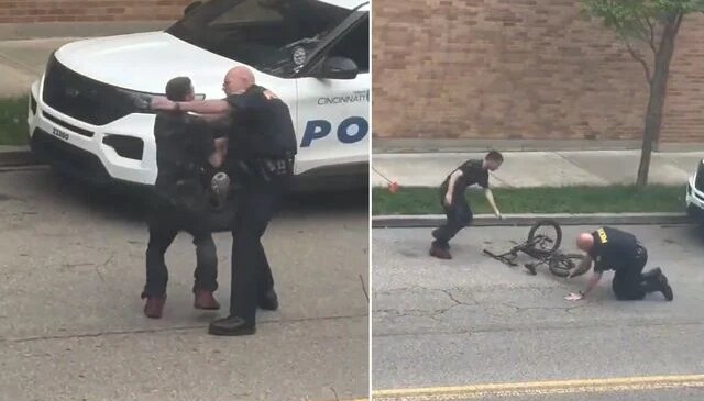 Polisle boğuşup bisikletini alarak olay yerinden kaçtı