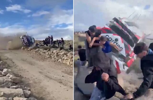 Rallide korkunç kaza! Araç seyircilerin arasına daldı