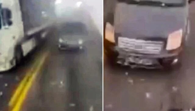 Artvin’de tır ile hafif ticari araç kafa kafaya çarpıştı: 2 yaralı