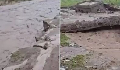 Siirt’te sel suları bir evi yuttu