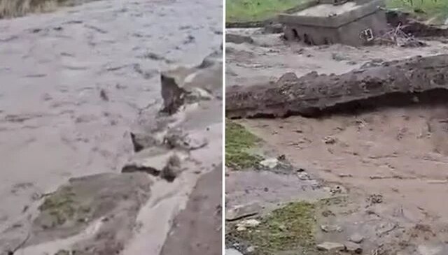 Siirt’te sel suları bir evi yuttu