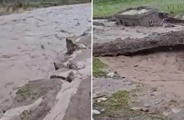 Siirt’te sel suları bir evi yuttu