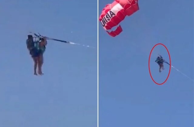 Skandal görüntü! Yamaç paraşütüyle uçarken cinsel saldırıya uğradı