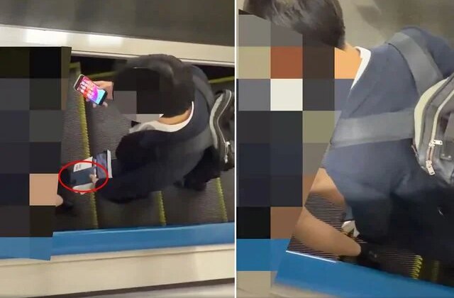 Taciz anı kamerada! Kitabın üzerine gizlediği telefonla kayda aldı