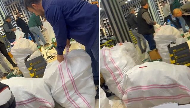 Taksim’de sahte ayakkabı baskını! Görüntüleri 100 bin takipçili hesabından paylaştı