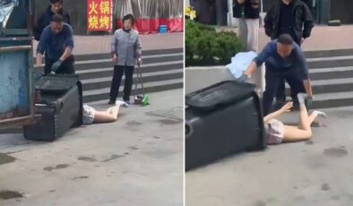 Temizlik görevlileri çöpte buldu, şaşkınlıkları kameraya anbean yansıdı