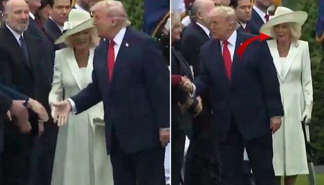 Trump seremoni sırasında Kraliçe Camilla’nın önüne geçti