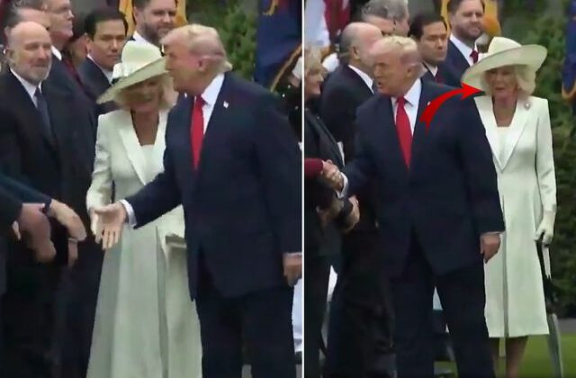 Trump seremoni sırasında Kraliçe Camilla’nın önüne geçti