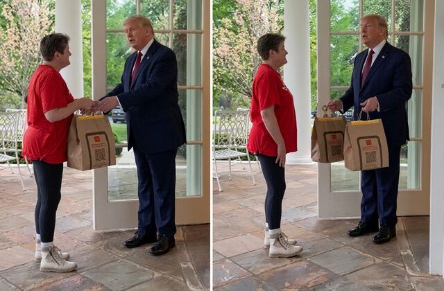 Trump’ın kapısına giden kurye neye uğradığını şaşırdı! Diyalogları dikkat çekti