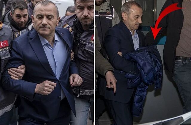 Tuncay Sonel, cezaevine götürülürken ellerini montuyla kapattı