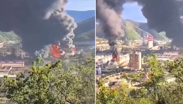 Ukrayna, Rusya’daki petrol rafinerisini vurdu! Alevler gökyüzünü kapladı