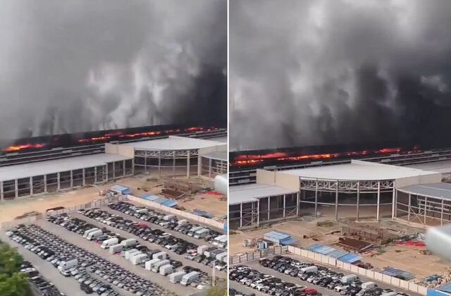 Ülke ayakta! Otomotiv devine ait fabrikada büyük yangın