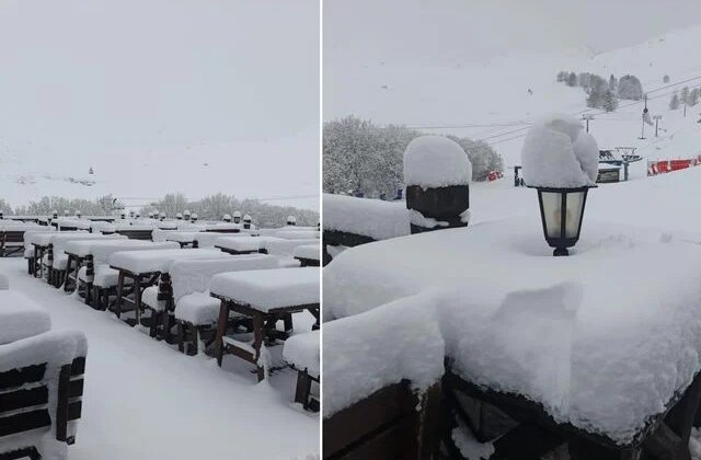 Mayıs ayına günler kala kış geri döndü! Tam 1 metre kar var