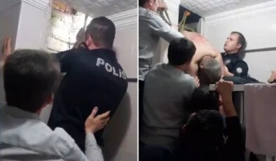Uzaklaştırma kararını delmek isterken havalandırma boşluğunda sıkıştı