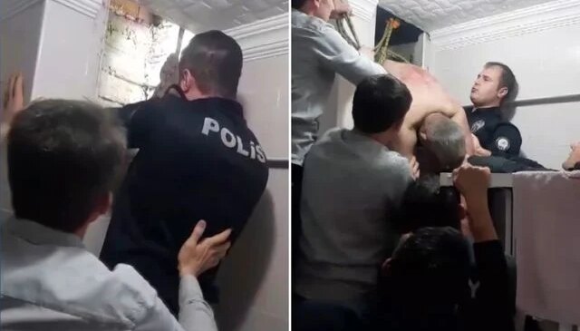 Uzaklaştırma kararını delmek isterken havalandırma boşluğunda sıkıştı