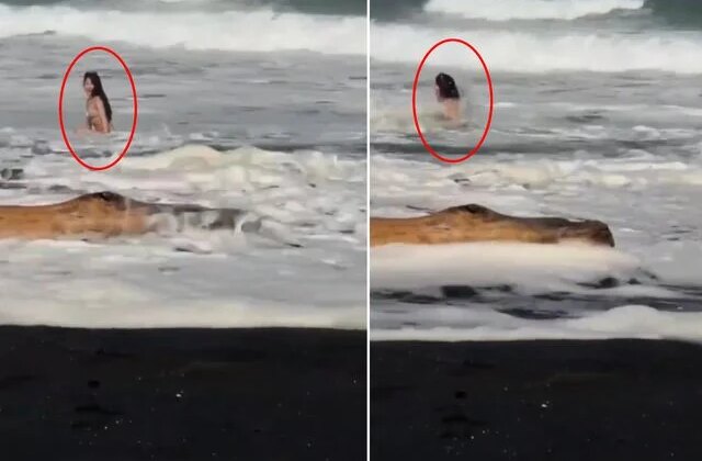 Video çeken fenomen akıntıya kapılarak gözden kayboldu