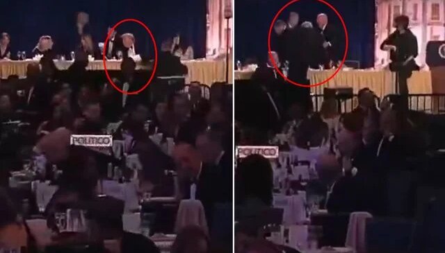 Yemekteki saldırının görüntüleri ortaya çıktı! Trump’ı apar topar salondan çıkardılar