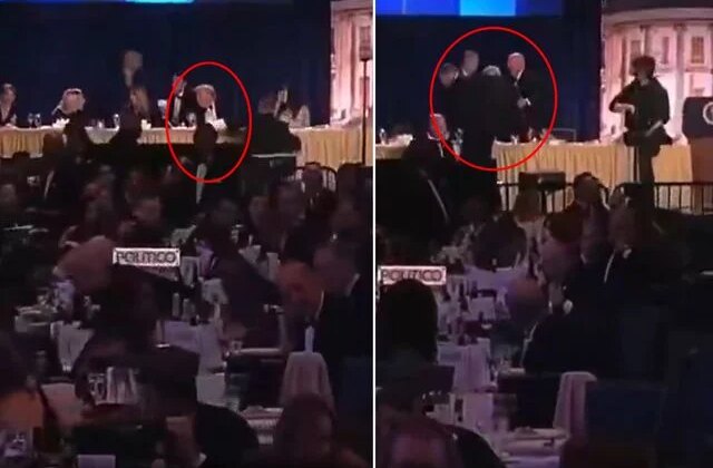 Yemekteki saldırının görüntüleri ortaya çıktı! Trump’ı apar topar salondan çıkardılar